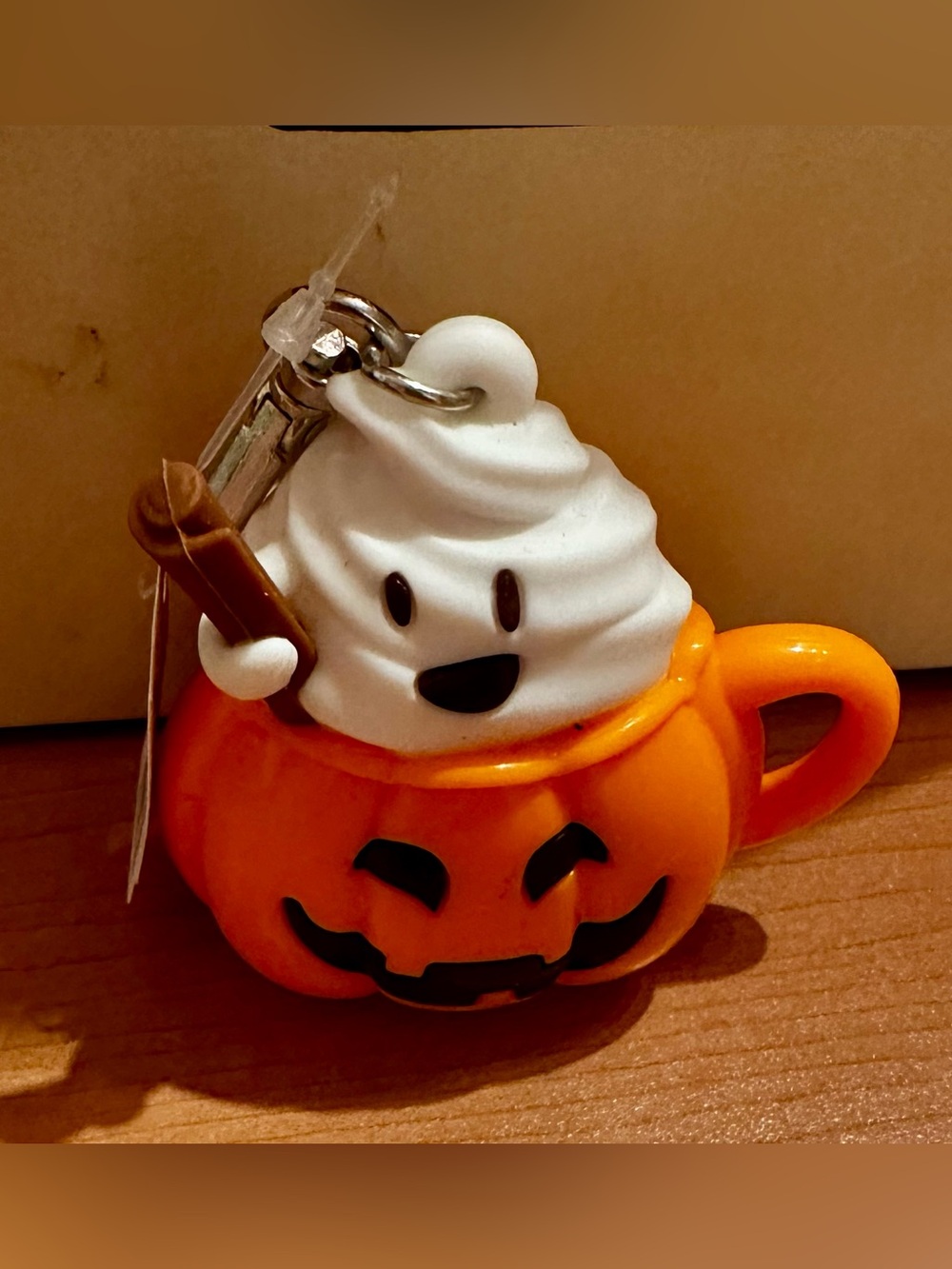 Halloween Pumpkin Cup Pocketbac Holder with White Whipped-Topping Accent